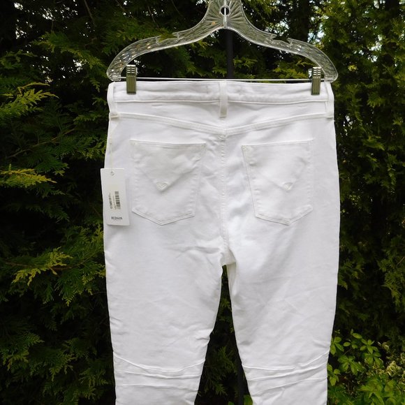 Hudson Jeans White High-Rise Moto Skinny Ankle Jeans NWT - Picture 3 of 5
